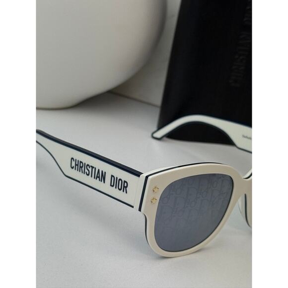 NEW Dior Pacific B2I Logo Sunglasses in White Mirror main image 6